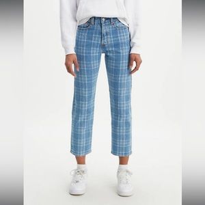 Levi plaid wedgie straight fit jeans
